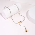 Minimalist Waterdrop Lariat Necklace