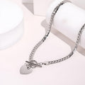 Heart Toggle Clasp Chunky Chain Necklace