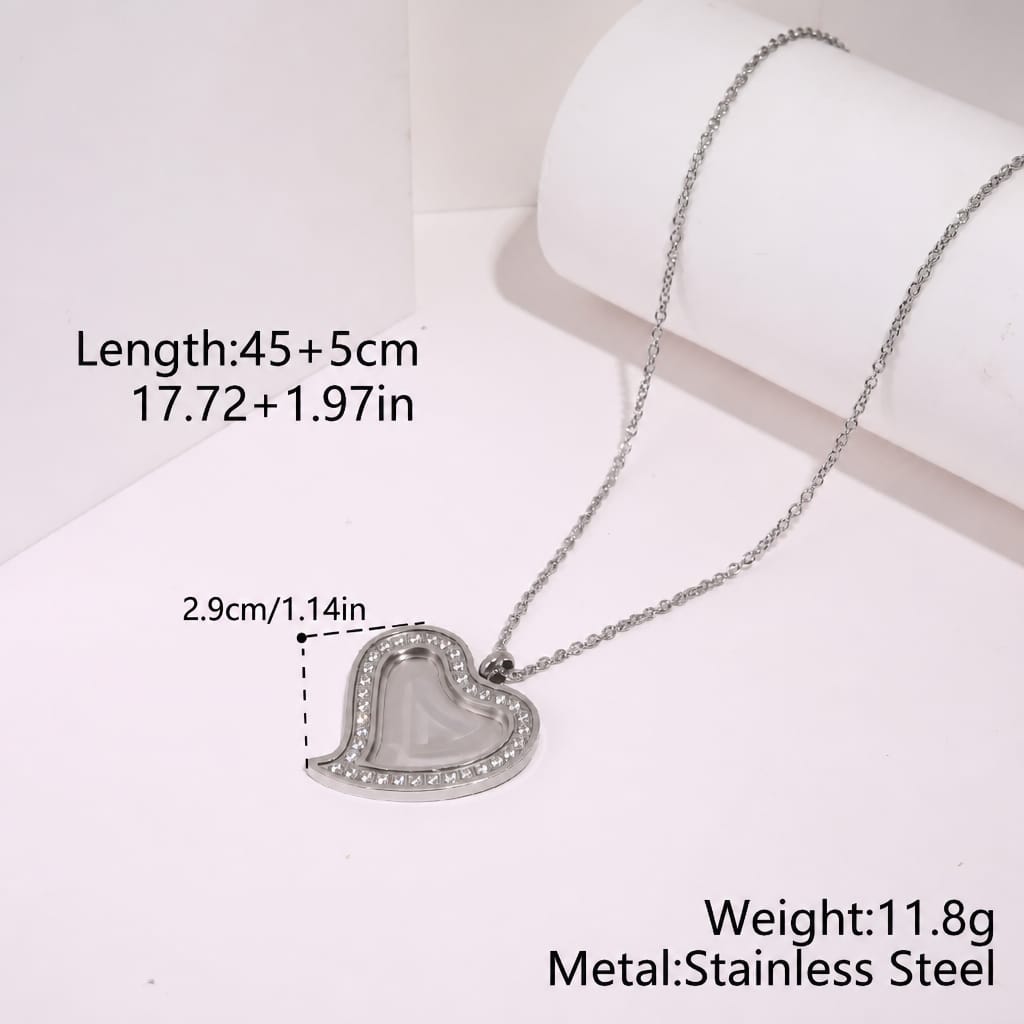 Icy Heart Pendant Necklace