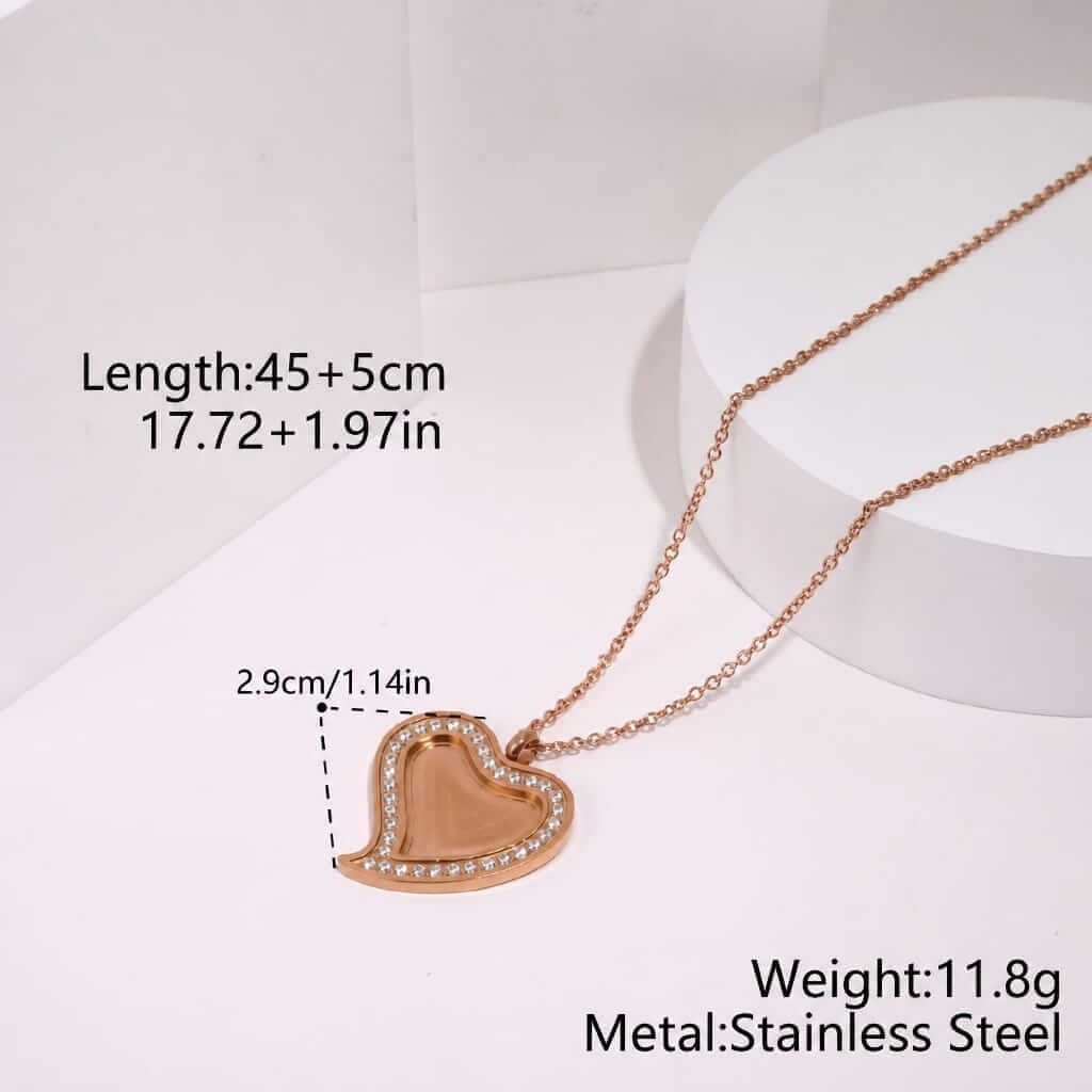 Icy Heart Pendant Necklace