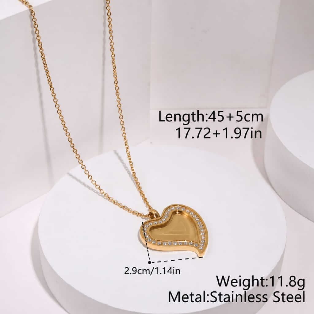 Icy Heart Pendant Necklace